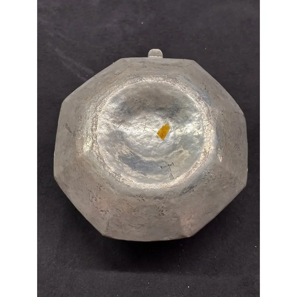 Tane Mexico Pewter Chamberstick Candle Holder Hand Hammered Vintage Estano 96